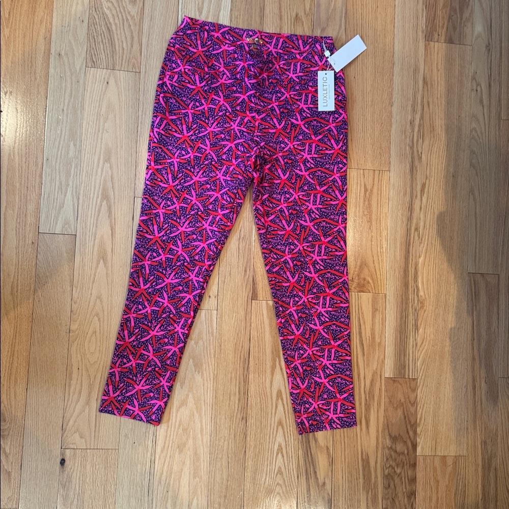 Lilly Pulitzer Luxletic Pink and Purple Patterned Pants